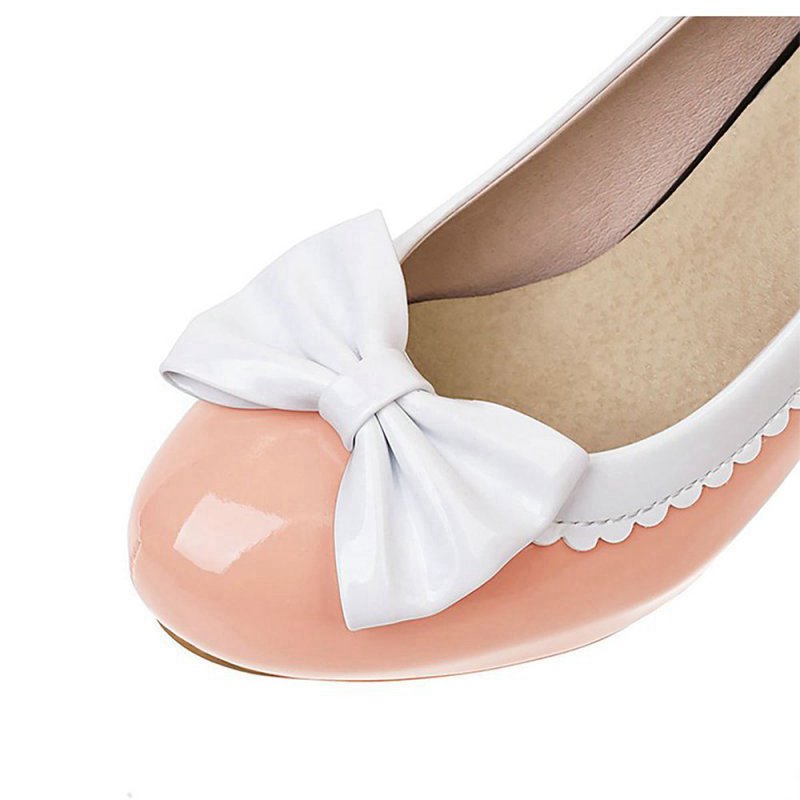 Retro Bowknot High Heels Shoes