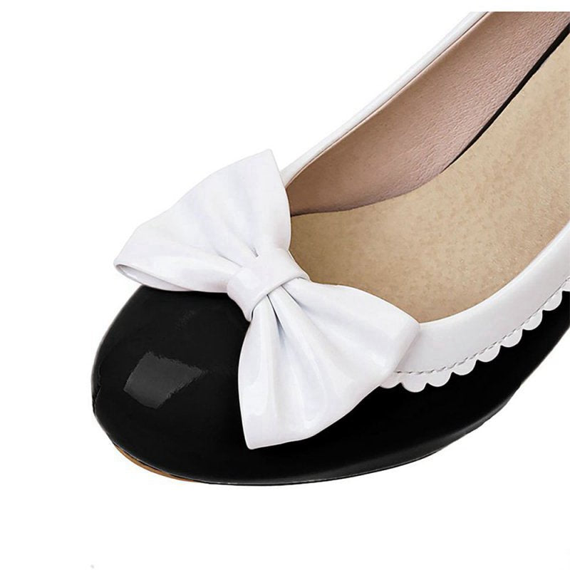 Retro Bowknot High Heels Shoes