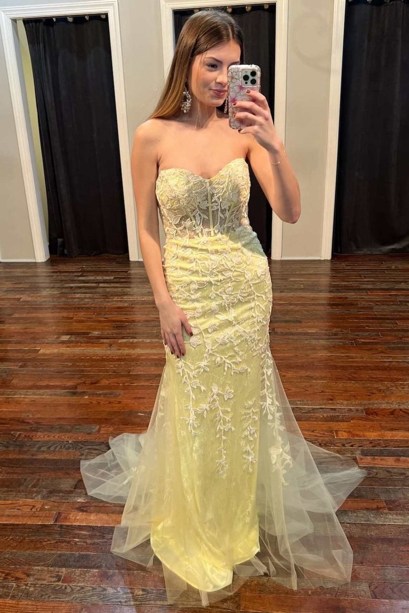 Mermaid Sweetheart Tulle Lace Prom Dresses
