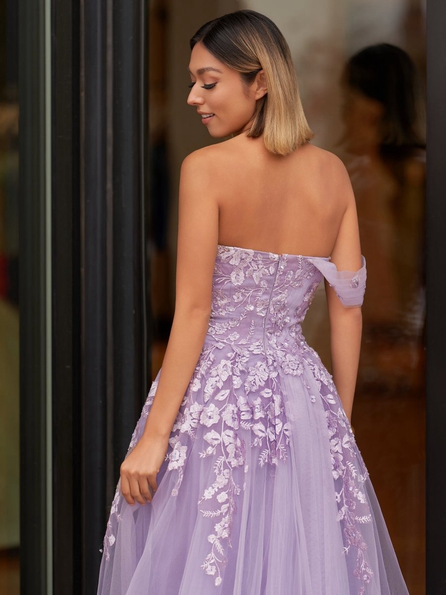 Sweet-Heart Tulle One Shoulder Floor Length Prom Dresses