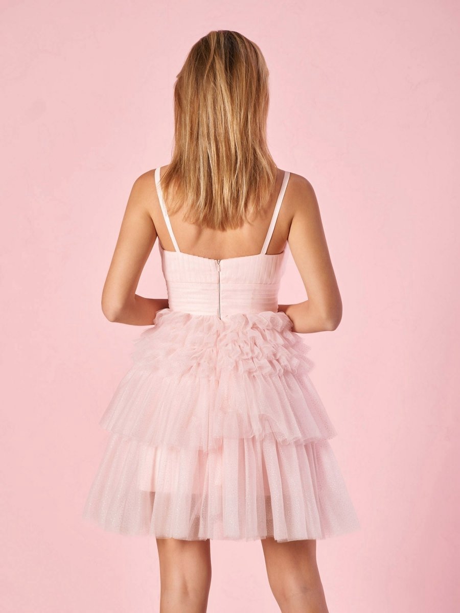 A-line Deep V Neck Tie Short Homecoming Dresses