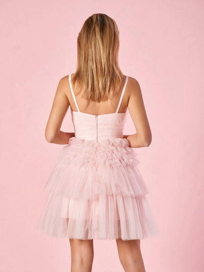 A-line Deep V Neck Tie Short Homecoming Dresses