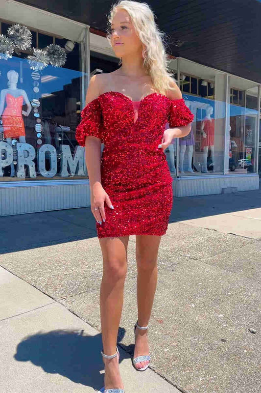 Bodycon Sweetheart Sequins Homecoming Dresses