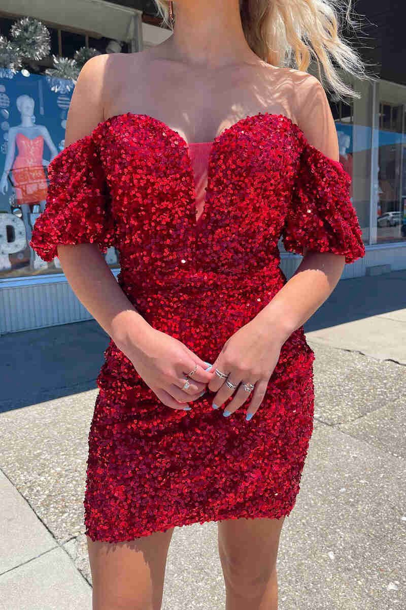 Bodycon Sweetheart Sequins Homecoming Dresses