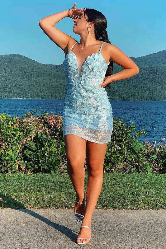 Bodycon Backless Sequins Homecoming Dresses