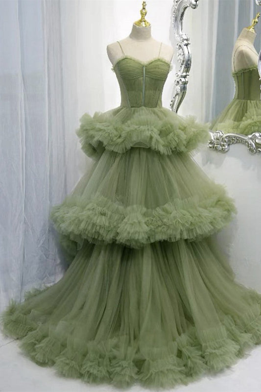 A-line Sweetheat Pleated Tulle Prom Dresses