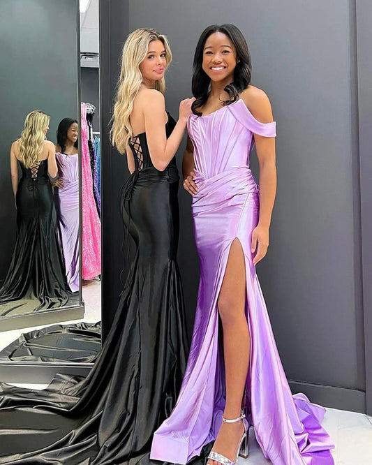 Off the Shoulder Prom Dresses with Train