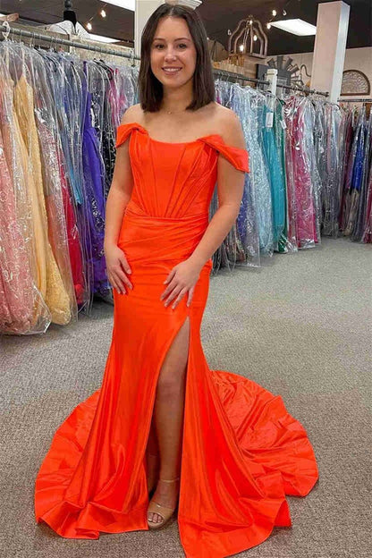 Off the Shoulder Prom Dresses with Train