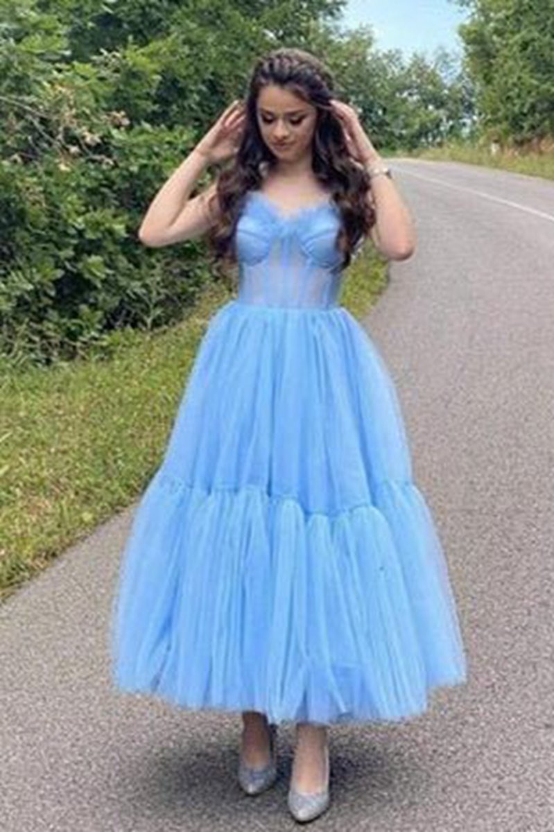 Princess Light Tulle Long Prom Dresses