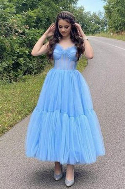 Princess Light Tulle Long Prom Dresses