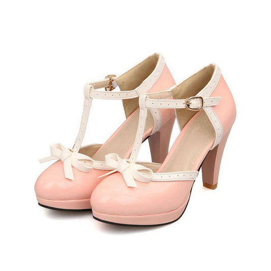 Retro Bow High Heel Shoes