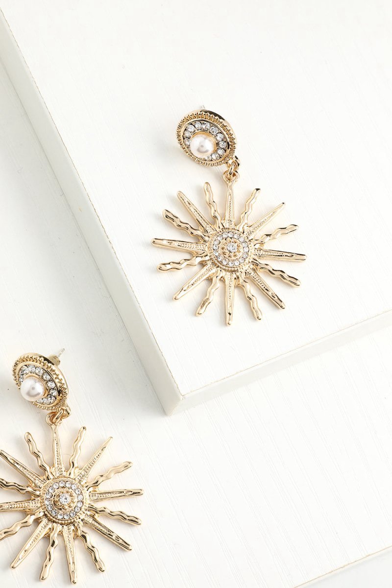 Sunflower Gold Drop Earrings