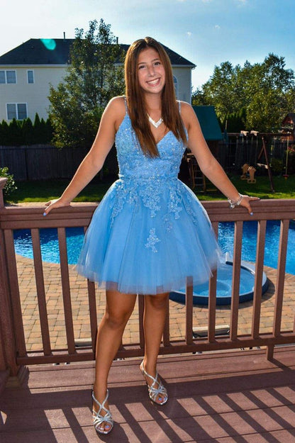 V Neck Short Homecoming Dresses