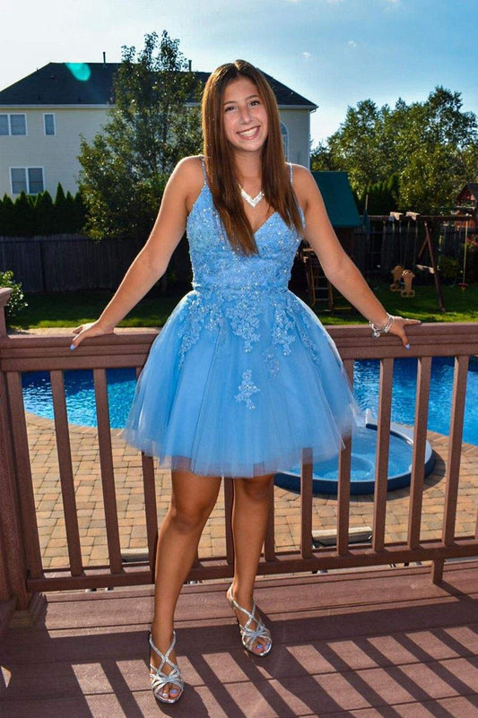 V Neck Short Homecoming Dresses