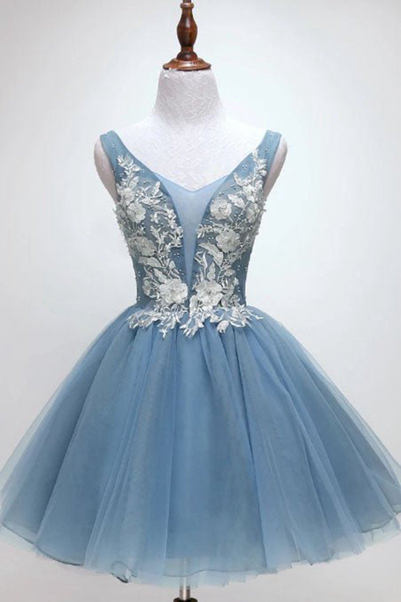 Princess Tulle Appliqued Homecoming Dresses